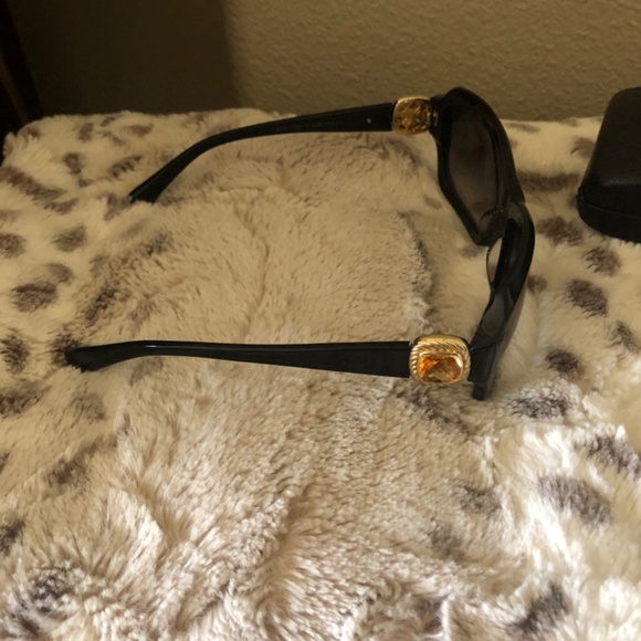 David Yurman Black Albion Gold Vermeil Citrine Quartz Sunglasses - Picture 3 of 9